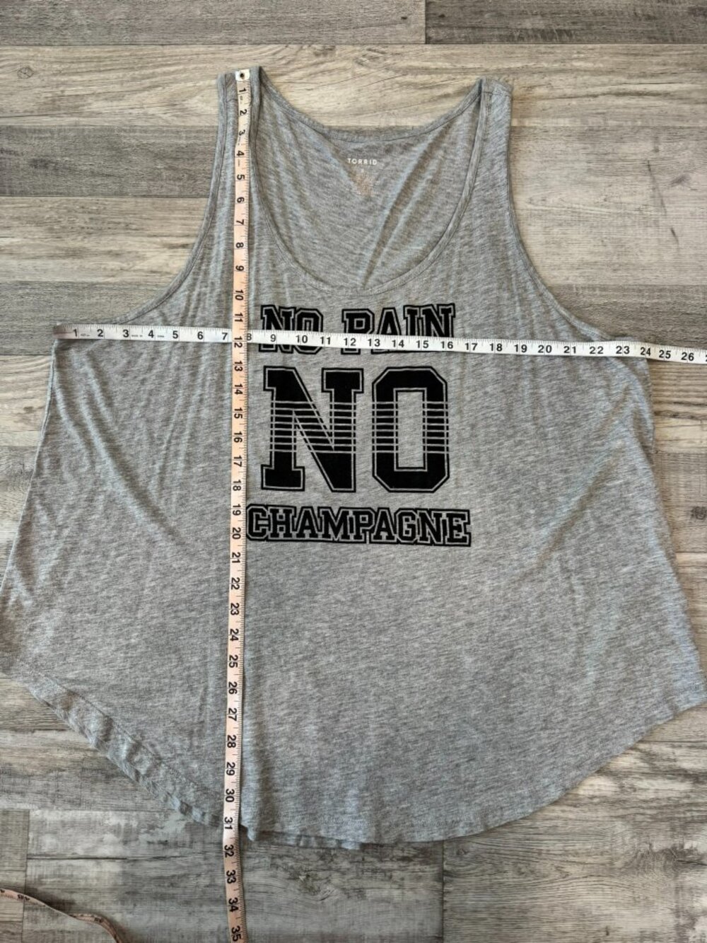 Torrid Active Grey Sleeveless "No Pain No Champagne" Top Size 3X I42 - Picture 4 of 5